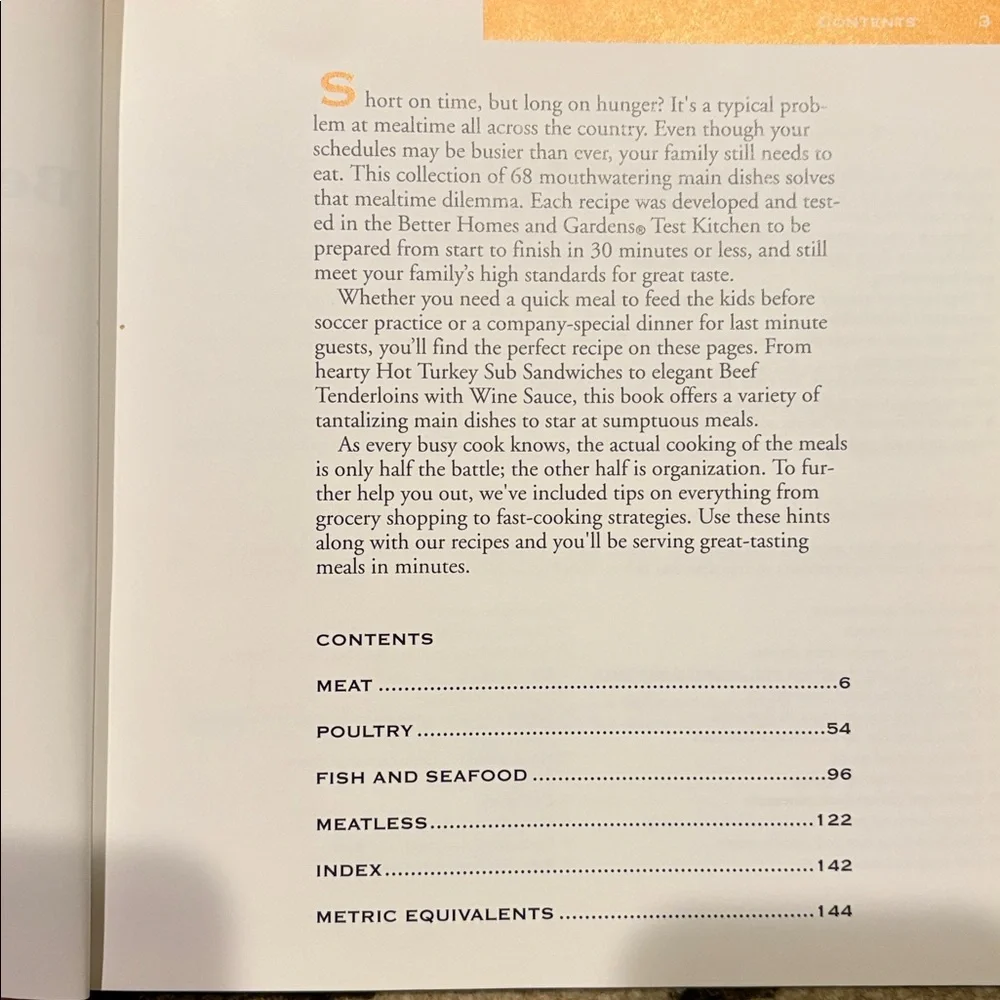 Better Homes And Gardens 30-Minute Main Dishes Hardcover Cookbook